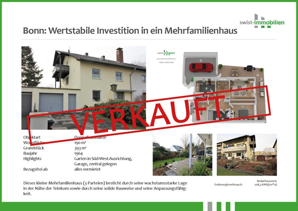 Bonn: Wertstabile Investition in ein Mehrfamilienhaus