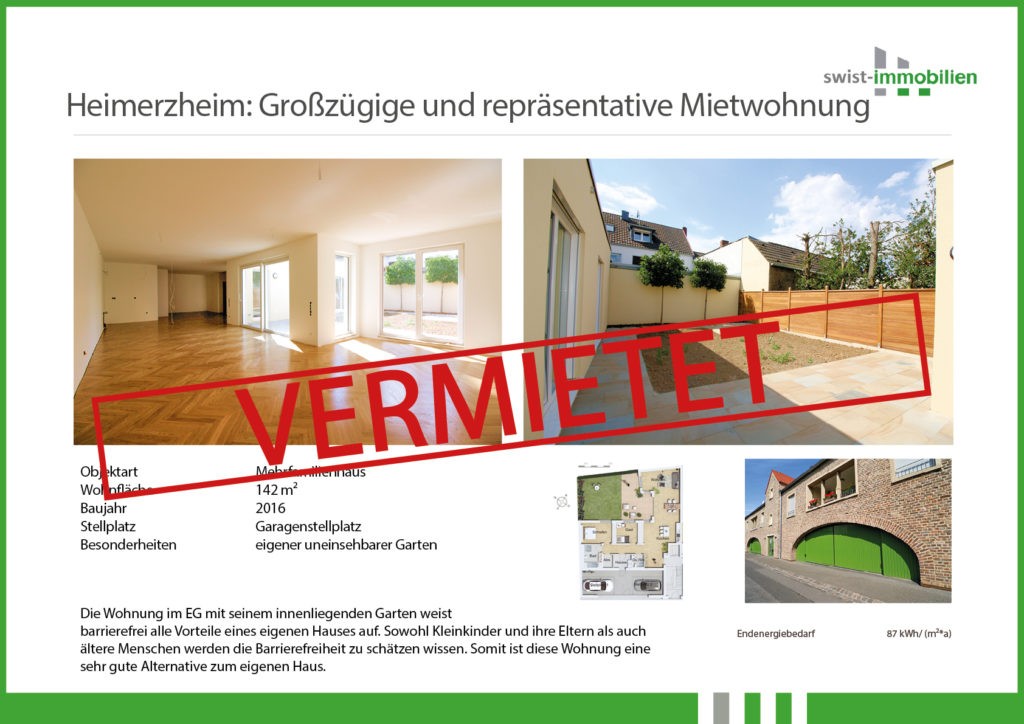 Heimerzheim: Großzügige und repräsentative Miet­wohnung mit hohem Wohnwert im Zentrum von Heimerzheim